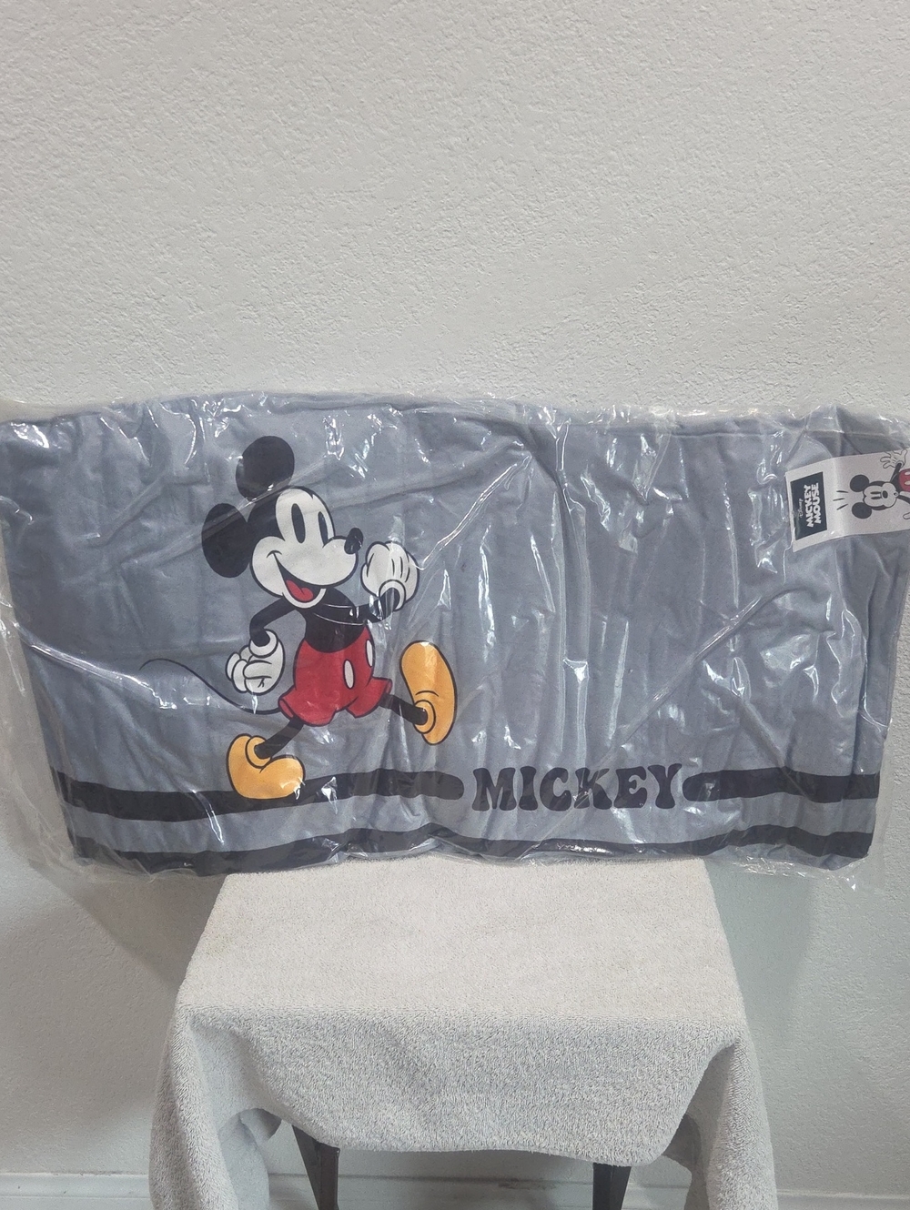 Mickey Mouse Gray Decorative  Pillow Cover with Character Print
